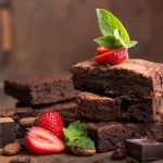 Clipping,Paths,Homemade,Dark,Chocolate,Brownies,And,Strawberry,Delicious,Bitter